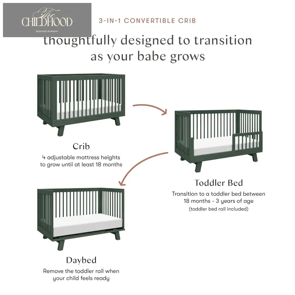 3-in-1 Convertible Baby Crib with 4 Adjustable Mattress Heights for Toddlers