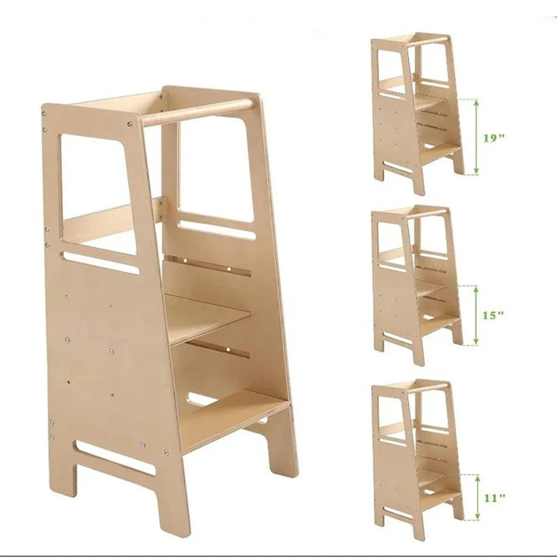 Learning Tower Step Stool Adjustable Wooden Learning Tower for Toddlers - Kitchen Step Stool ...