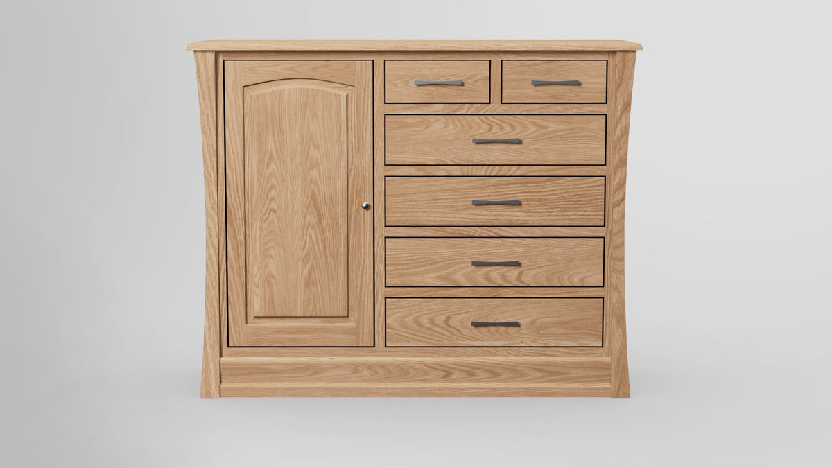 https://cdn.shopify.com/s/files/1/0216/9339/9104/files/Clover_Green_Combo_Dresser_Left_Side_Door_Redoak_Unfinished_Front.jpg?v=1772782329