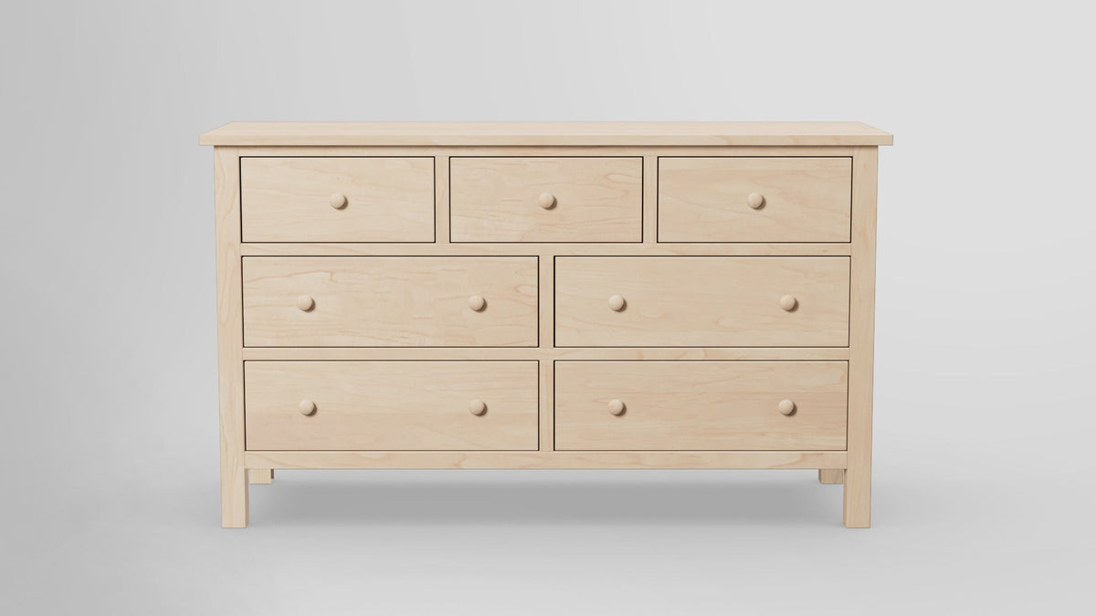 https://cdn.shopify.com/s/files/1/0216/9339/9104/files/Footprint_7_Drawer_Dresser_HardMaple_Unifinished_Front.jpg?v=1762413022