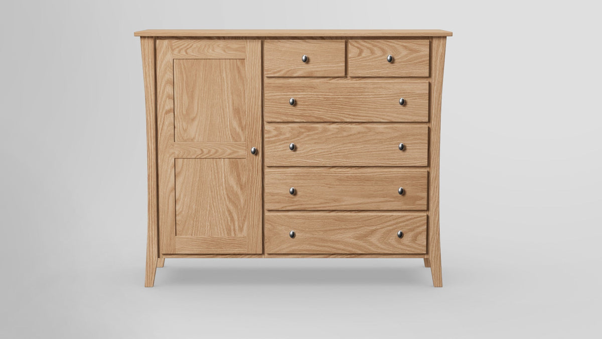 https://cdn.shopify.com/s/files/1/0216/9339/9104/files/Forest_Green_Combo_Dresser_Left_Side_Door_Redoak_Unfinished_Front.jpg?v=1770277410