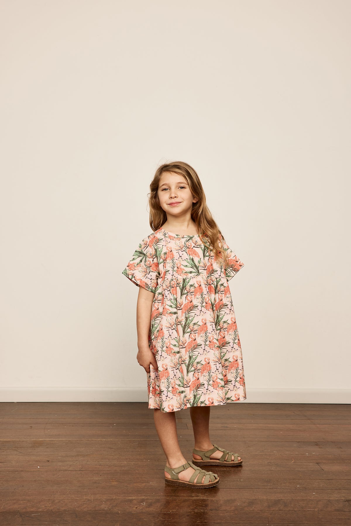 Lulu Cotton Dress Flamingo Pink