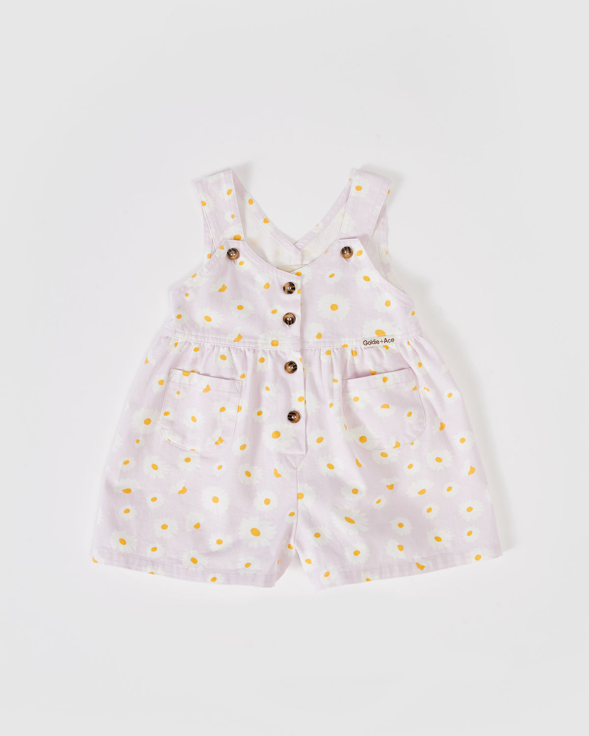 Sara Denim Shortalls Dancing Daisy