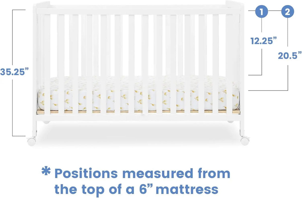 Portable Folding Wood Crib: Secure, Space-Saving, Easy-Fold Nursery Bed for Travel
