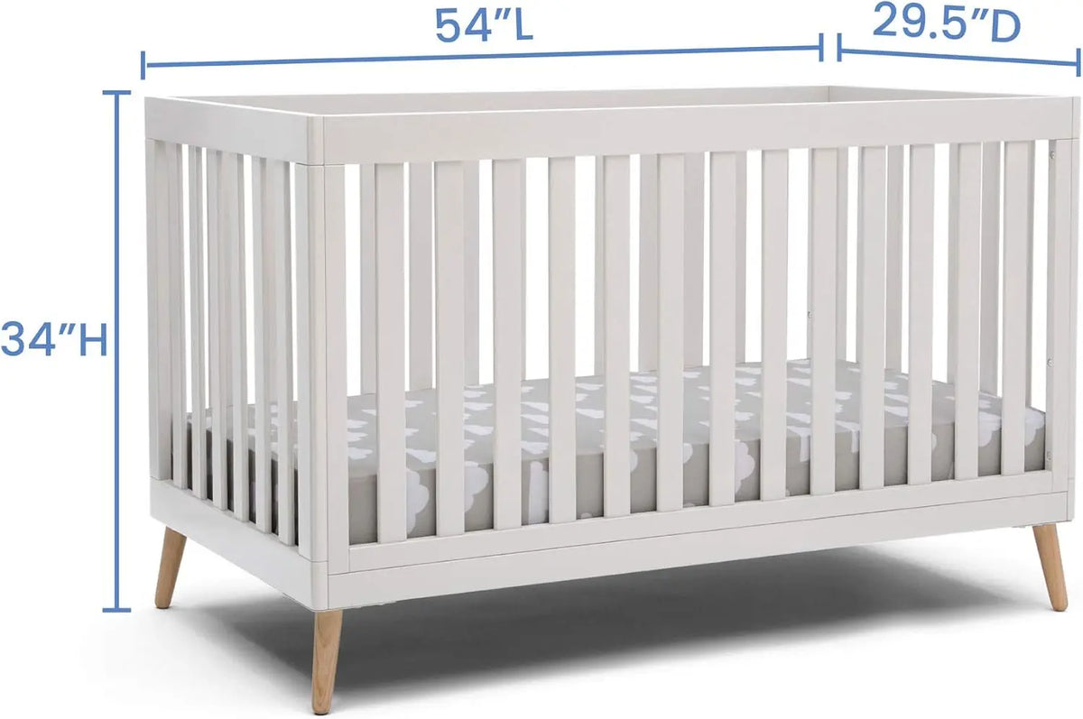 Versatile 5-in-1 Convertible Baby Crib: Adjustable Height, Toddler, Daybed, Full-Size