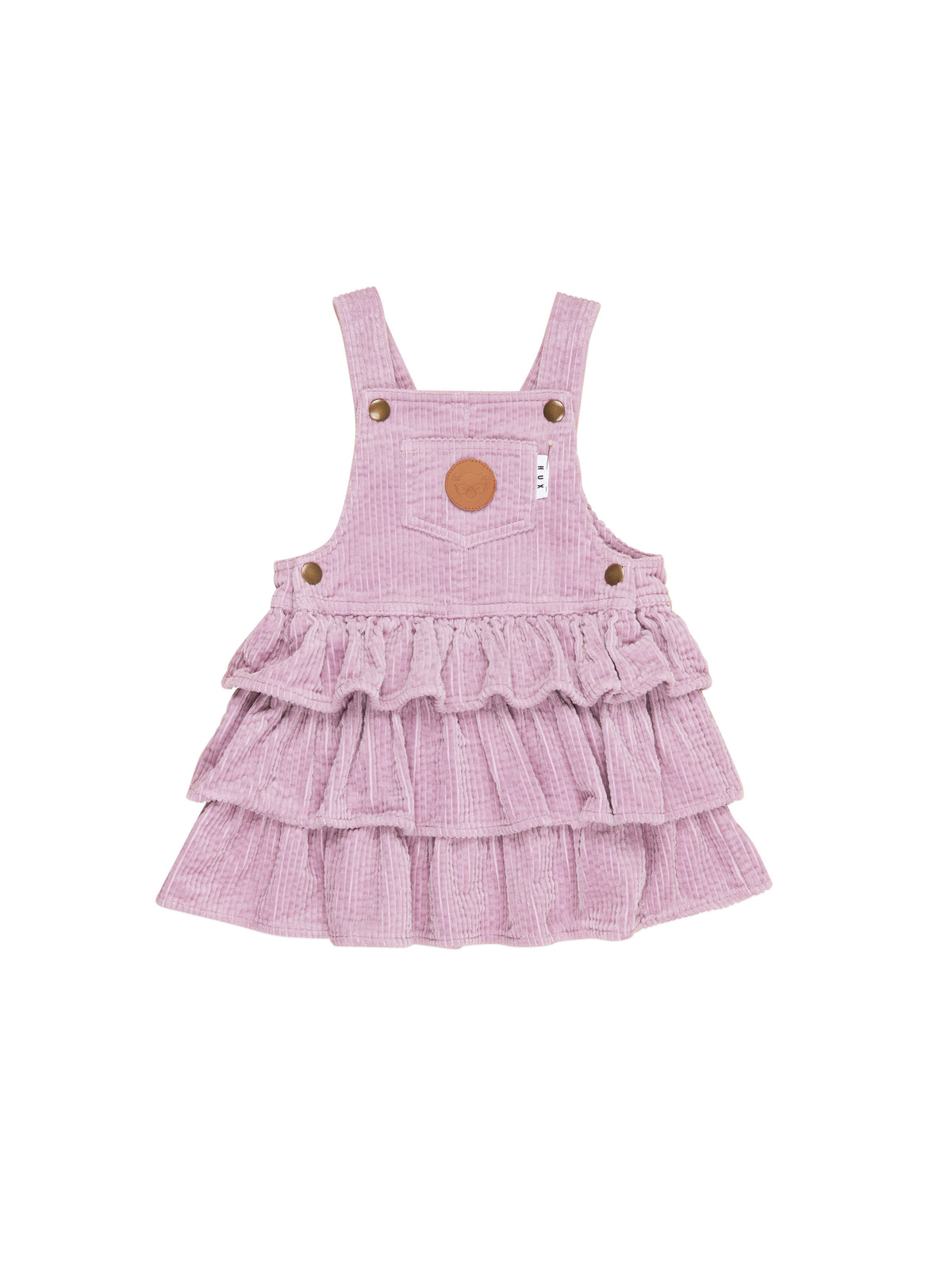 Orchid Cord Frill Overall Dress