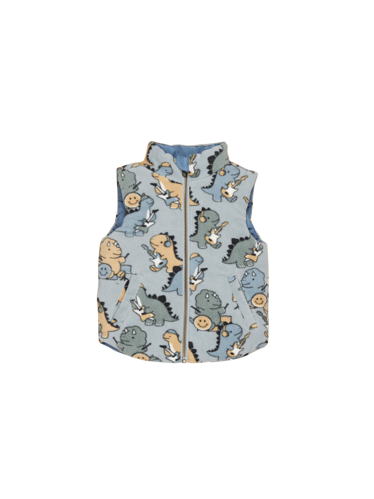 Dino Band Reversible Fleece Vest