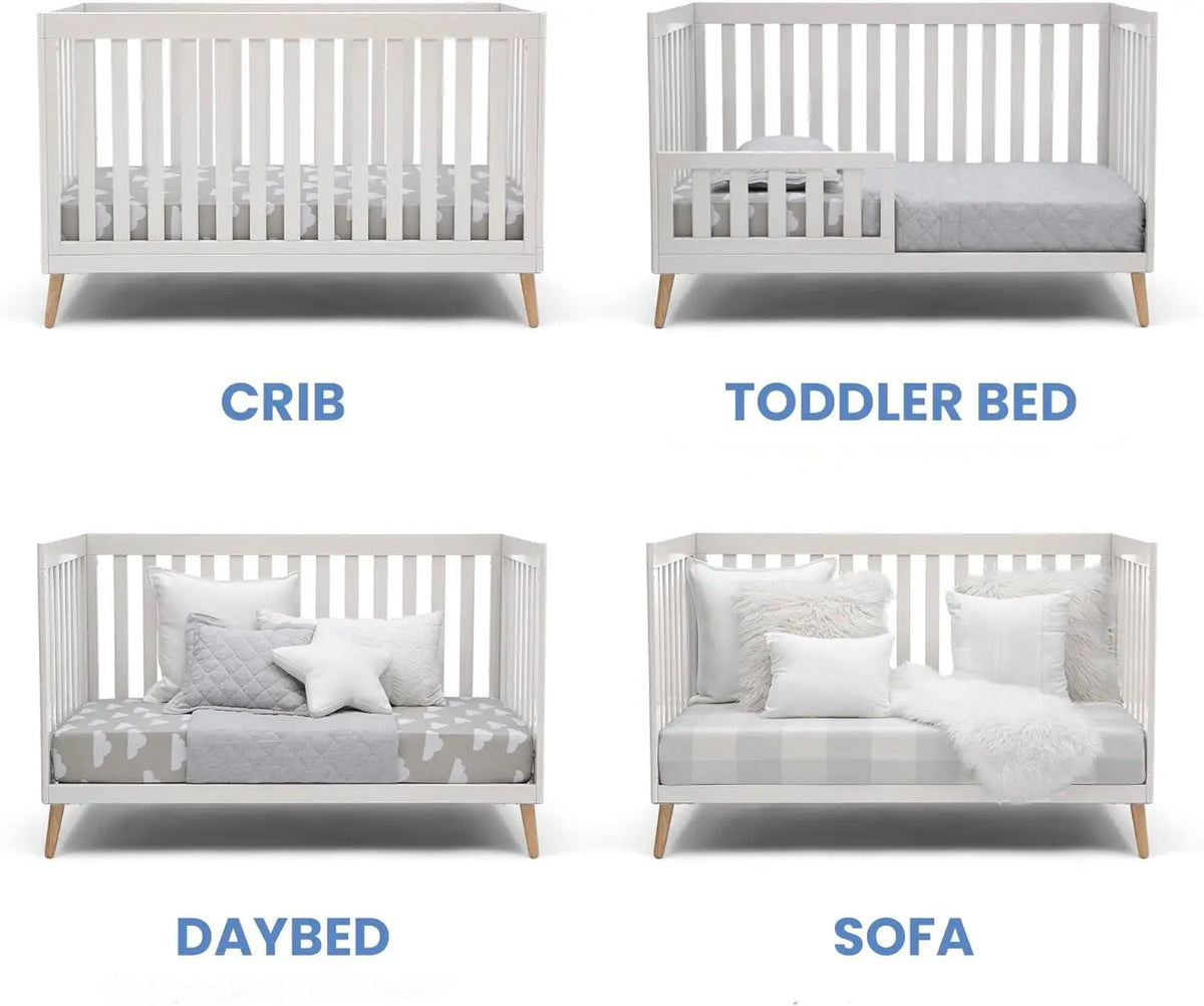 Versatile 5-in-1 Convertible Baby Crib: Adjustable Height, Toddler, Daybed, Full-Size