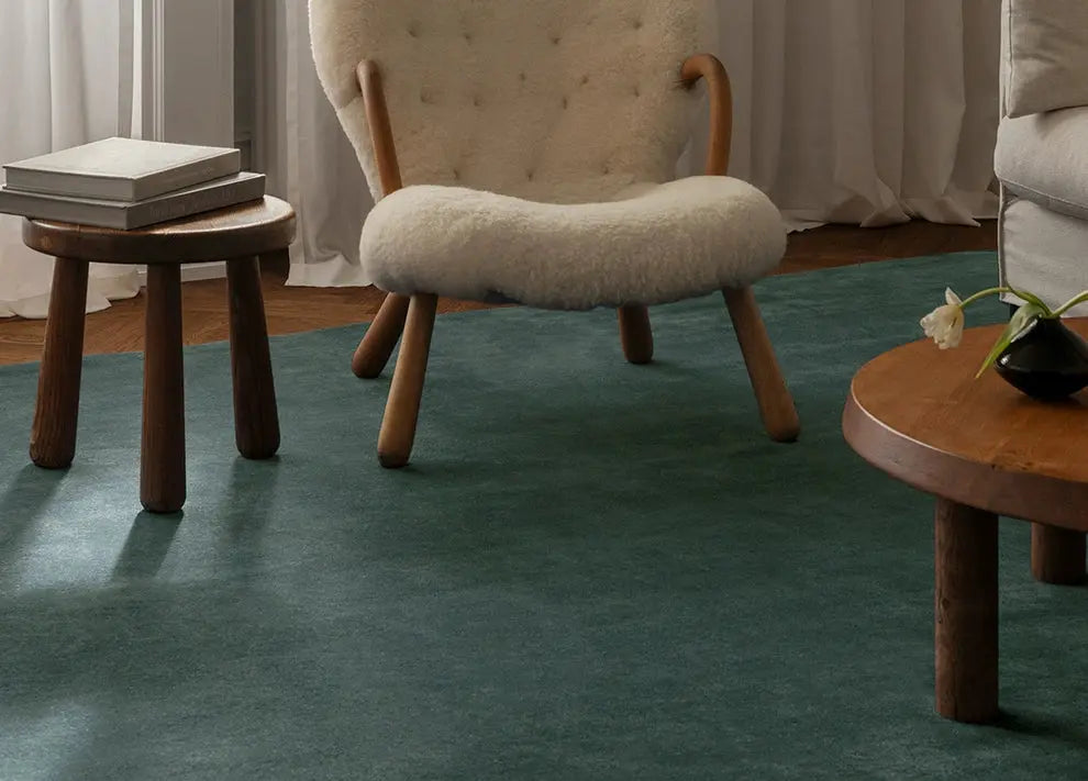 TheChildhood Rafaelle Emerald Blue Handmade Custom Nursery Carpet