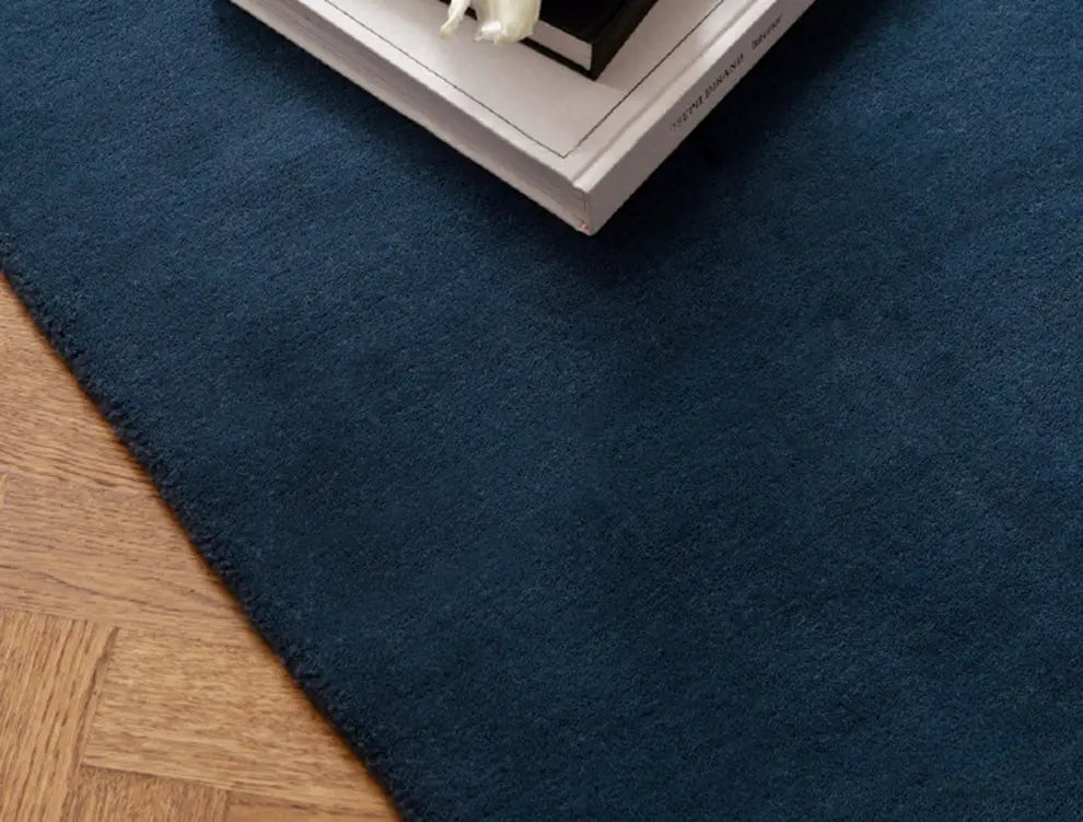 TheChildhood PaaDee Retro Pure Blue Carpet For Nursery Decor And Living Room Medieval Style Luxury