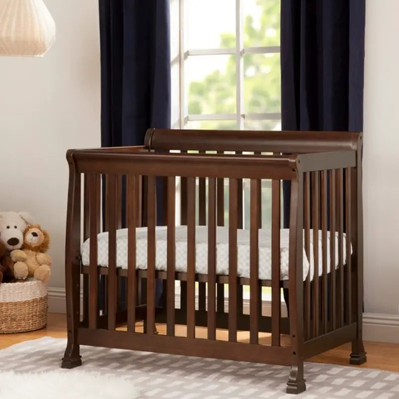 Elegant Enzo Solid Wood Mini Baby Bed With Durable Safety and Nursery Comfort for Safe Sleep and Growth
