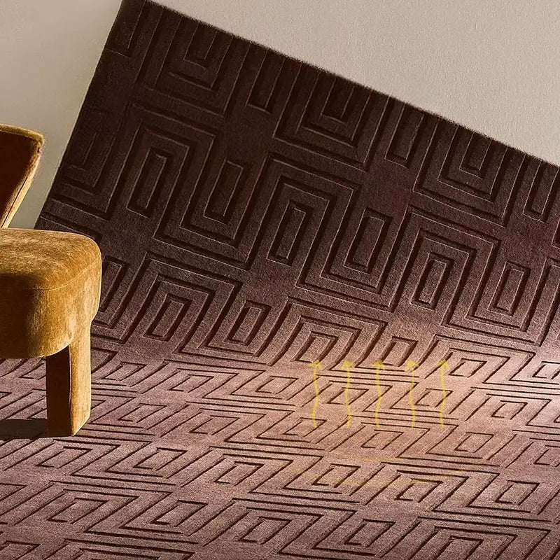 Aurelia Geometric Plaid Handmade Coffee Table Blanket – Elegant Light Luxury Design