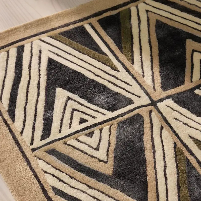 TheChildhood Remiel Geometric Retro Ethnic Style Carpet Handmade Nordic Design Rug For Nursery