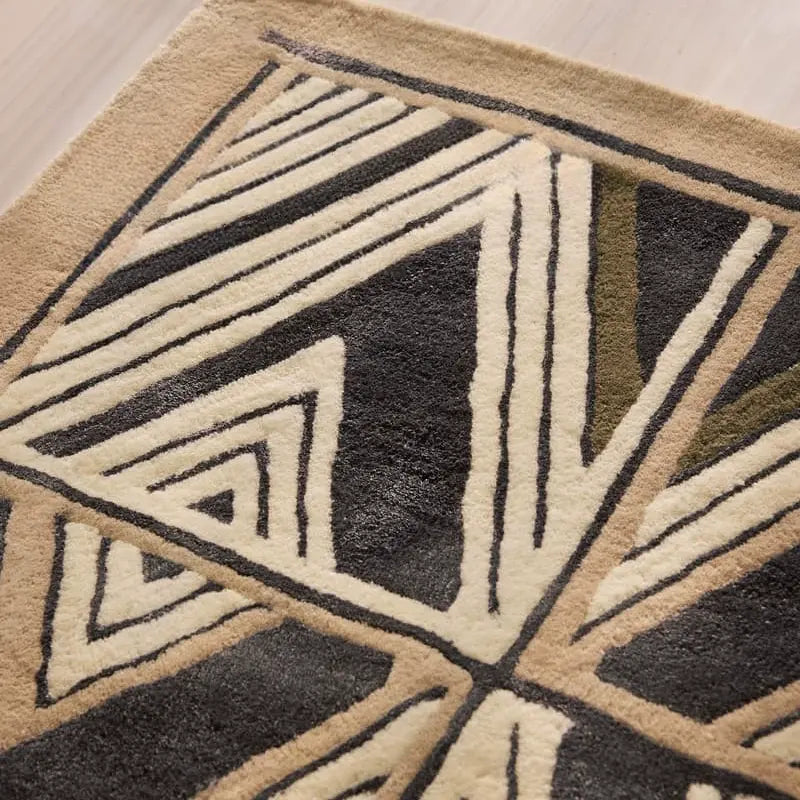 TheChildhood Remiel Geometric Retro Ethnic Style Carpet Handmade Nordic Design Rug For Nursery