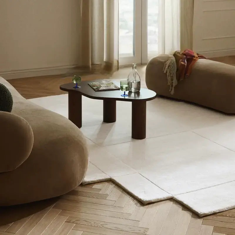 Amaryllis Nordic Retro White Coffee Table Carpet – Formaldehyde-Free Design