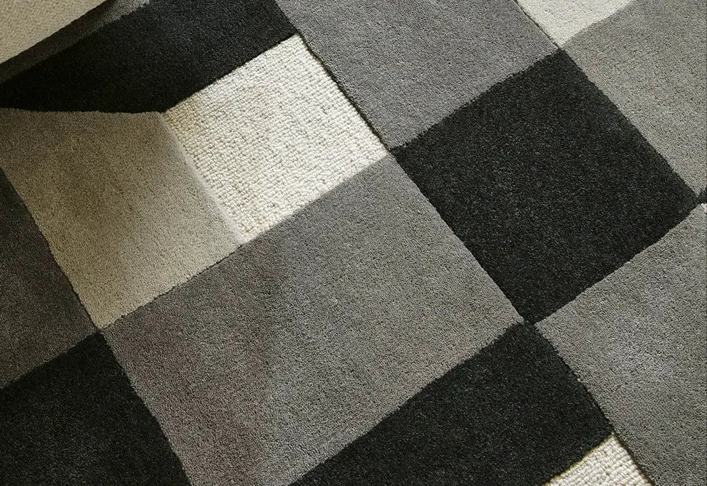 TheChildhood Modern French Geometric Plaid Nursery Rug Handmade