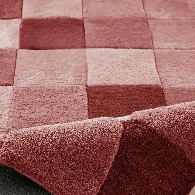 TheChildhood Celestine Handwoven Pink Plaid Rug For Nurseries FormaldehydeFree Luxury