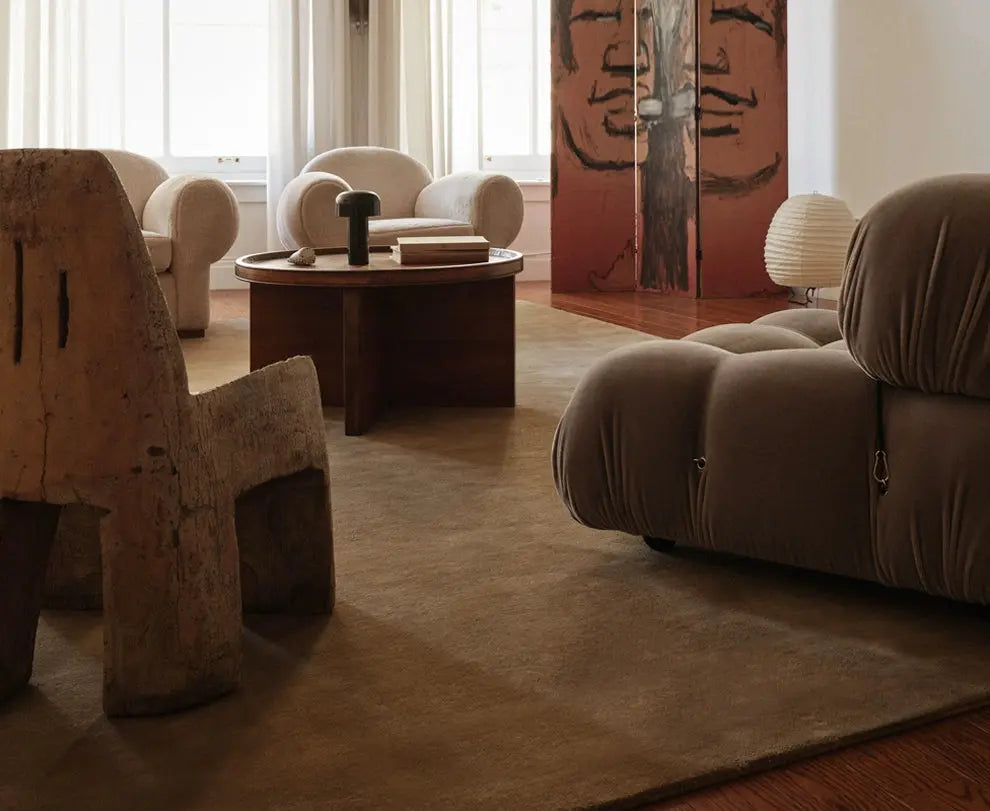 2025 new vintage brown carpet living room full bedroom bedside minimalist pure color French homestay light luxury