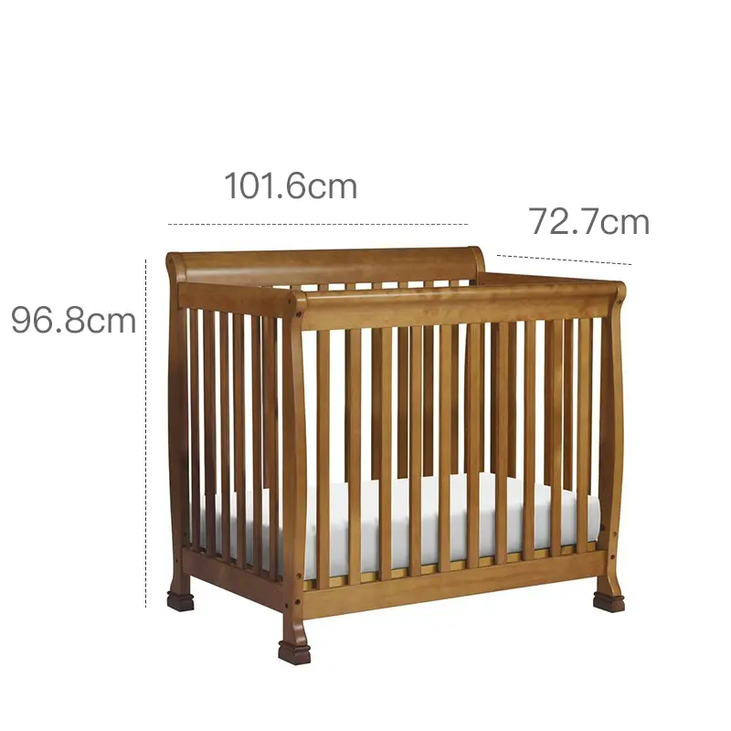 Elegant Enzo Solid Wood Mini Baby Bed With Durable Safety and Nursery Comfort for Safe Sleep and Growth
