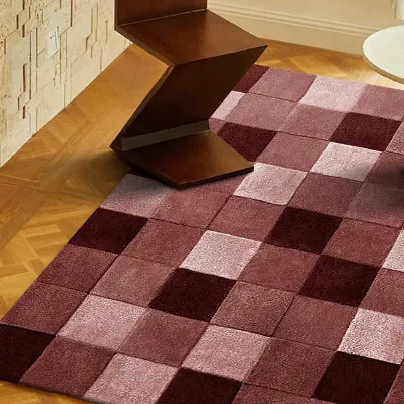 TheChildhood Celestine Handwoven Pink Plaid Rug For Nurseries FormaldehydeFree Luxury
