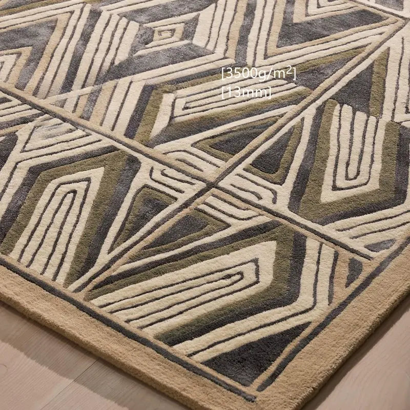 TheChildhood Remiel Geometric Retro Ethnic Style Carpet Handmade Nordic Design Rug For Nursery
