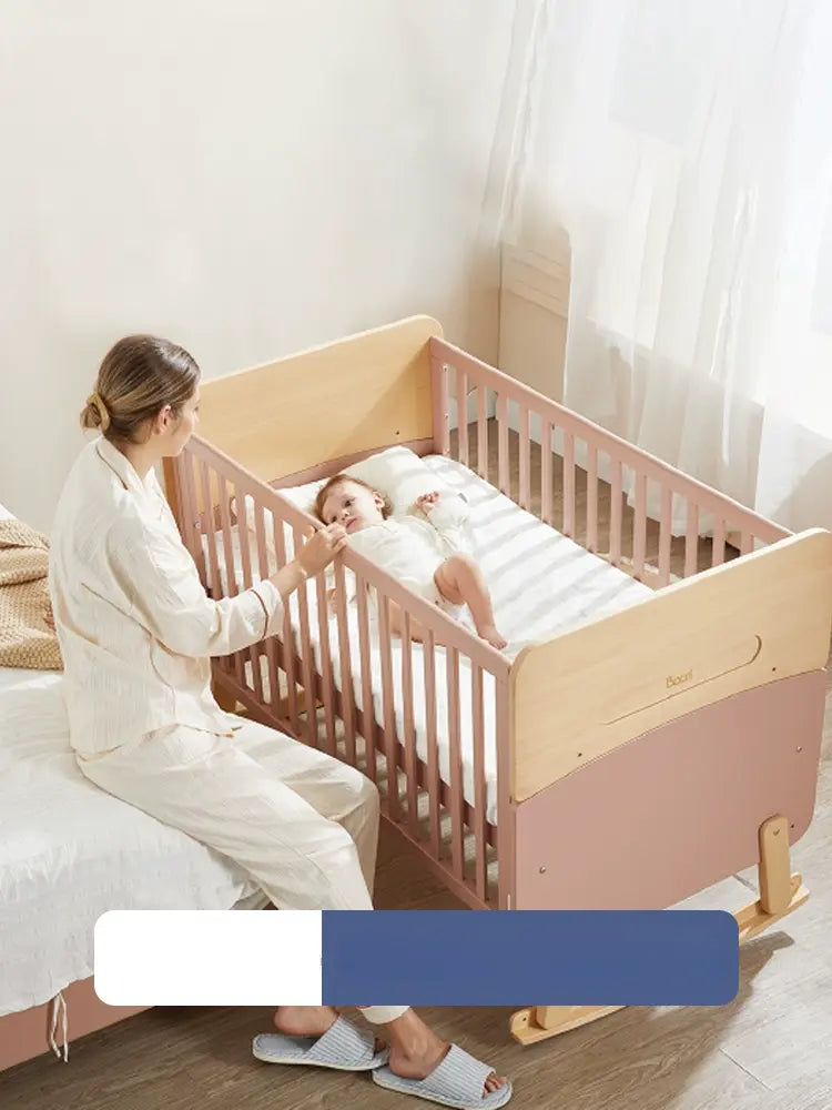 Elegant Basile Convertible Baby Crib and Cradle Bed for Seamless Nursery Transitions
