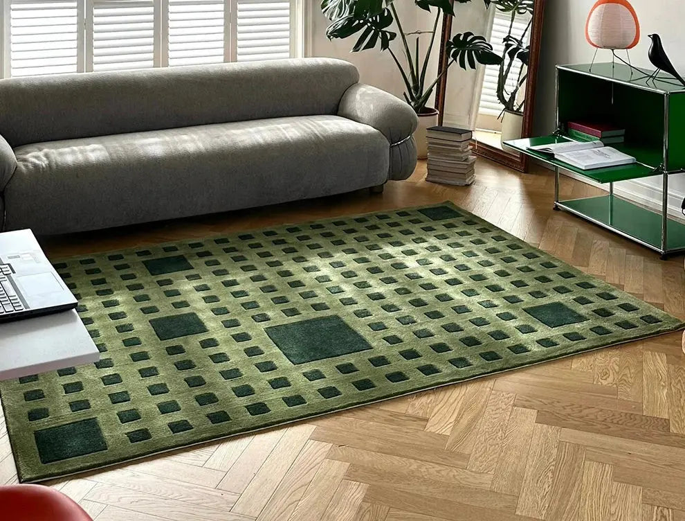 TheChildhood Ondine Plaid Carpet for Nursery, Customizable Comfort