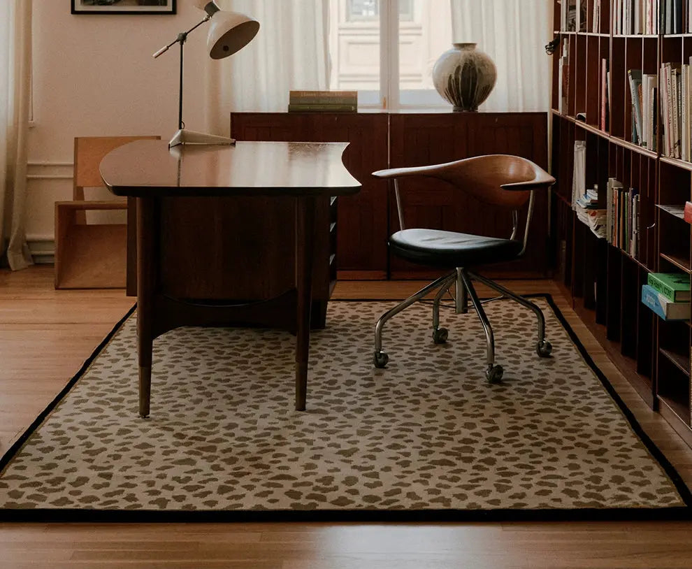 TheChildhood Clement Leopard Print Carpet Handmade Retro Nursery Rug