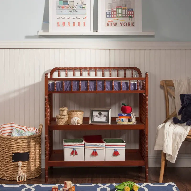 Timeless Quentin Solid Wood Baby Diaper Changing Table With Durable Craftsmanship And Safe Design