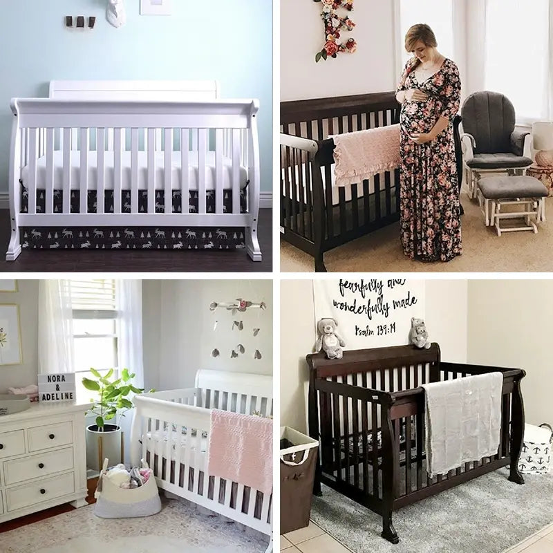Odorless Solid Wood Baby Crib by Romain - Premium Safe Sleep With Clean Finish Protection