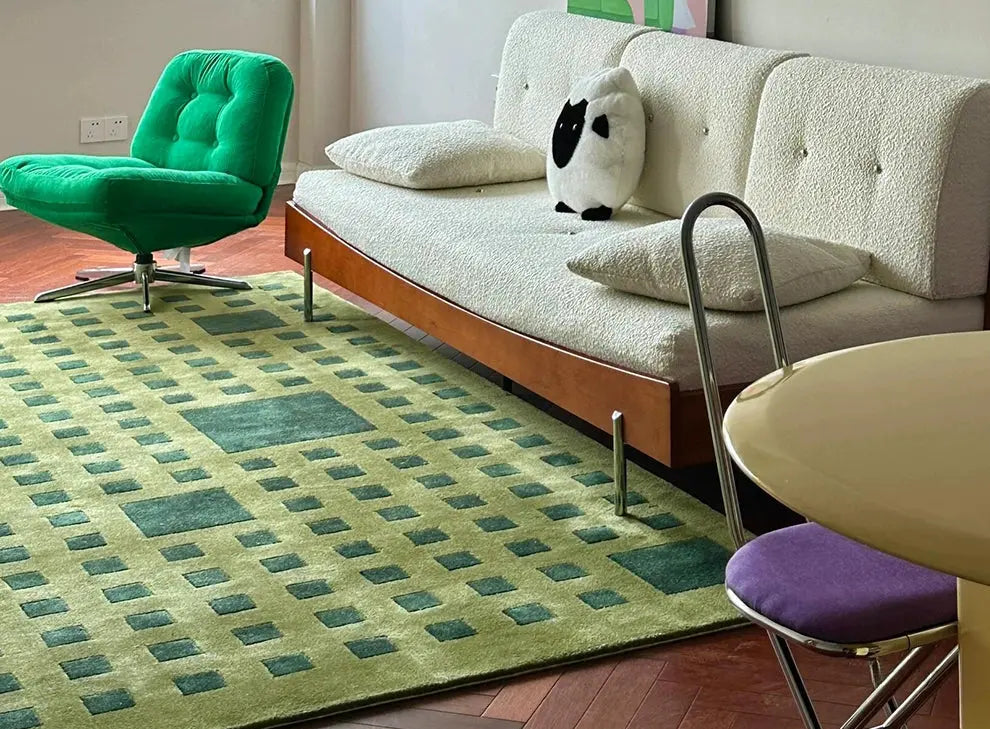 TheChildhood Ondine Plaid Carpet for Nursery, Customizable Comfort