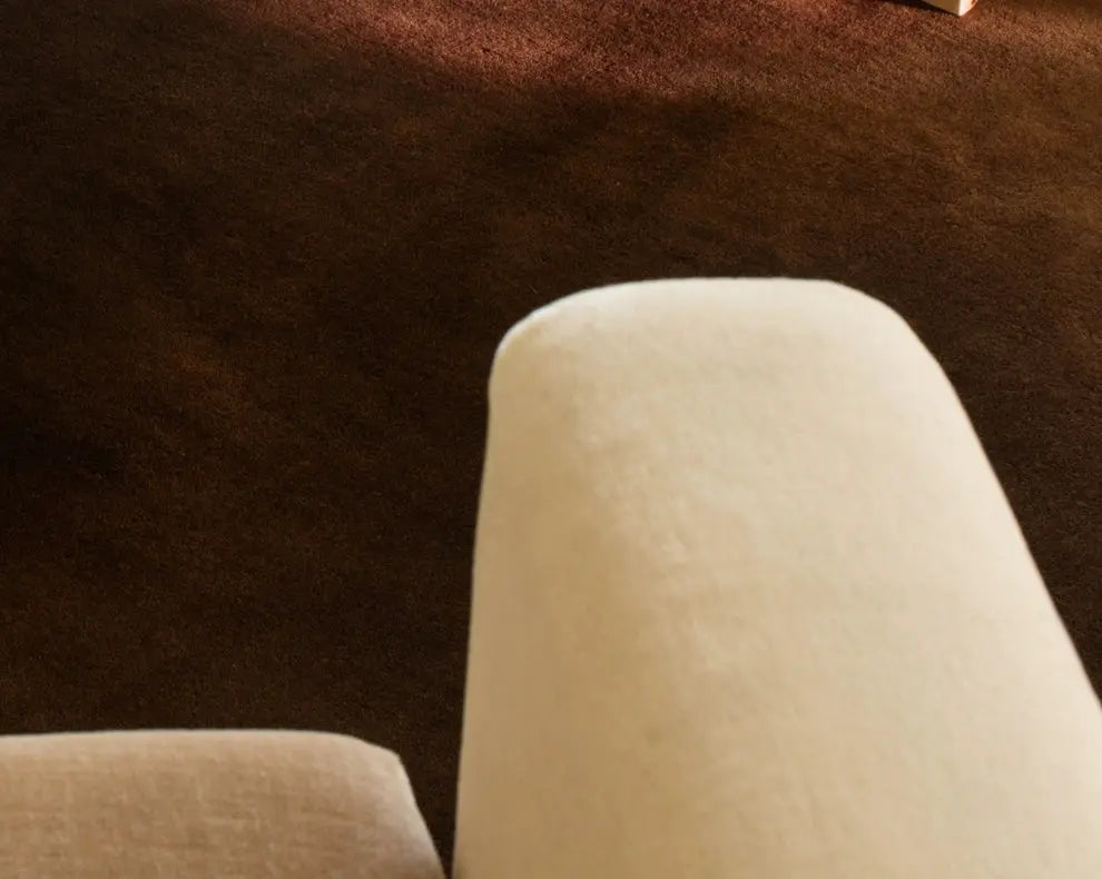 2025 new handmade medieval retro brown carpet living room full bedroom bedside minimalist pure color French homestay - The Child Hood
