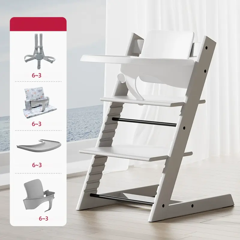 Zéphyr Gray Solid Wood Growth Chair