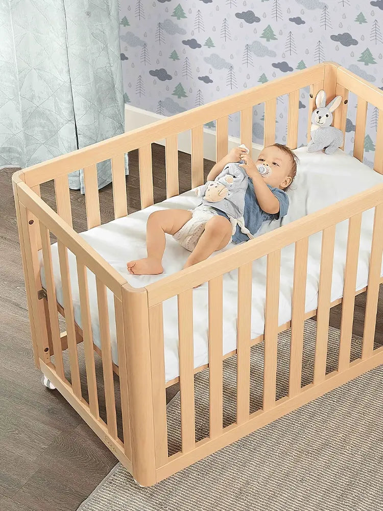 Elegant Aurora Solid Wood Baby Crib - Sustainably Sourced Sleep Space