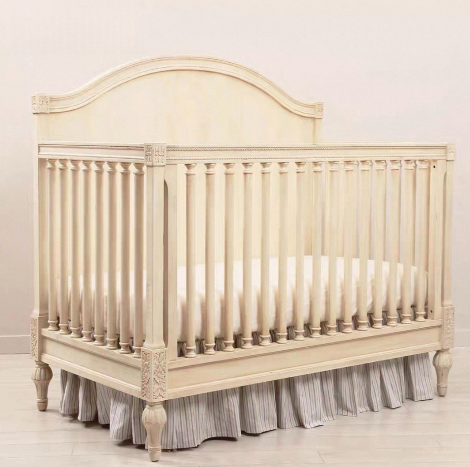 Cream Provincial Solid Wood Convertible Baby Crib