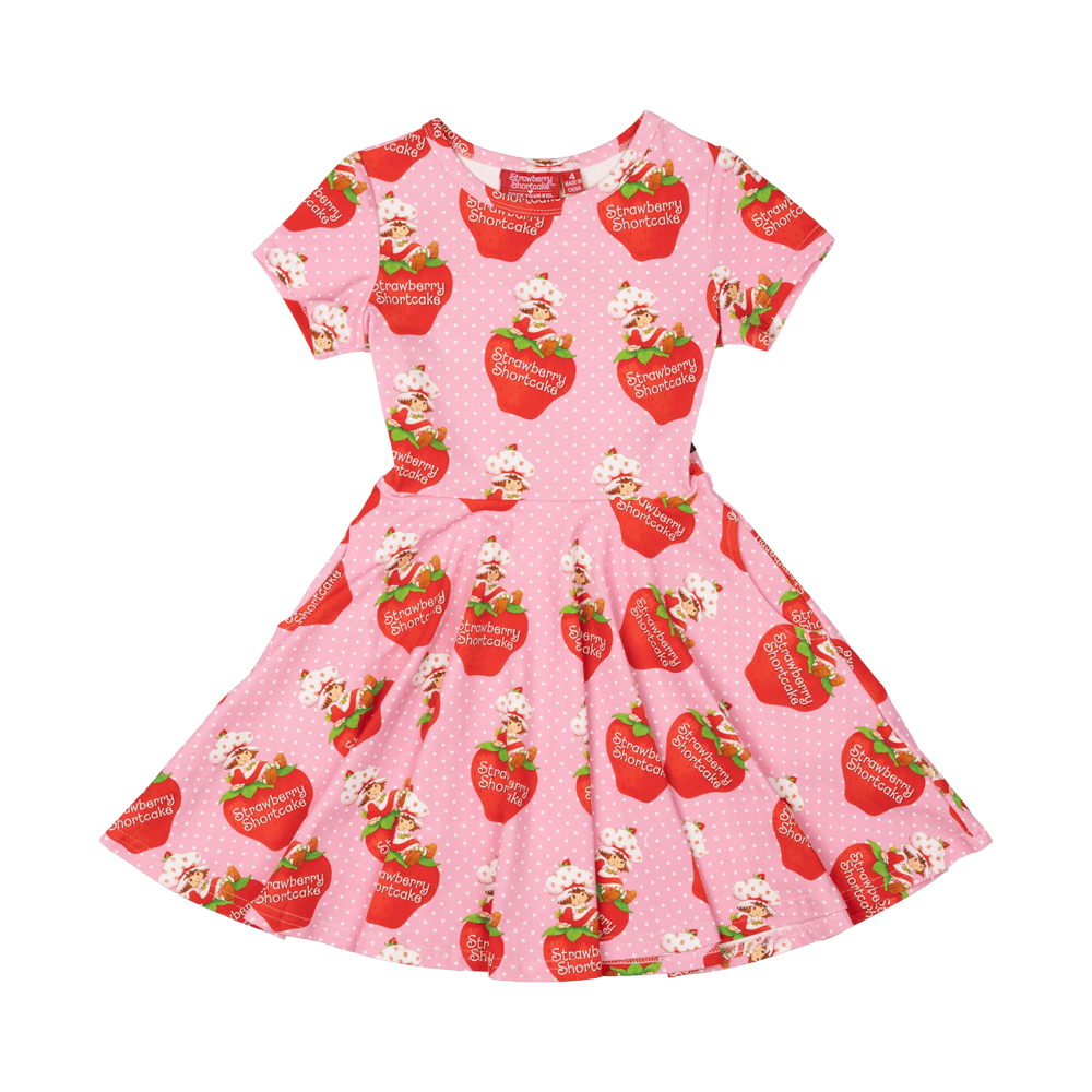 Strawberry Delight Short Sleeve Waisted Dress
