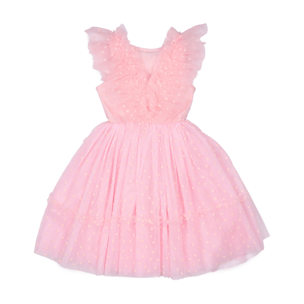 Pink Heart Tulle Party Dress