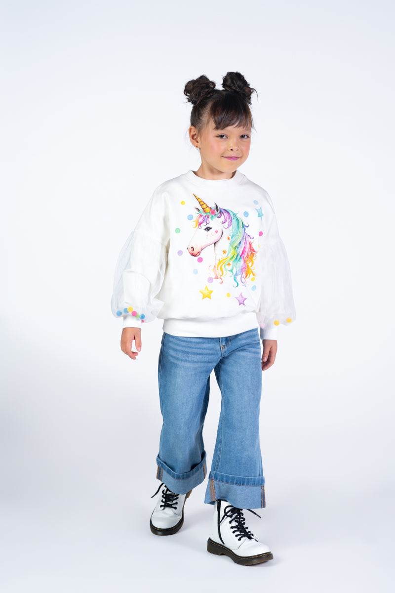 Unicorn Tulle Sleeve Sweatshirt