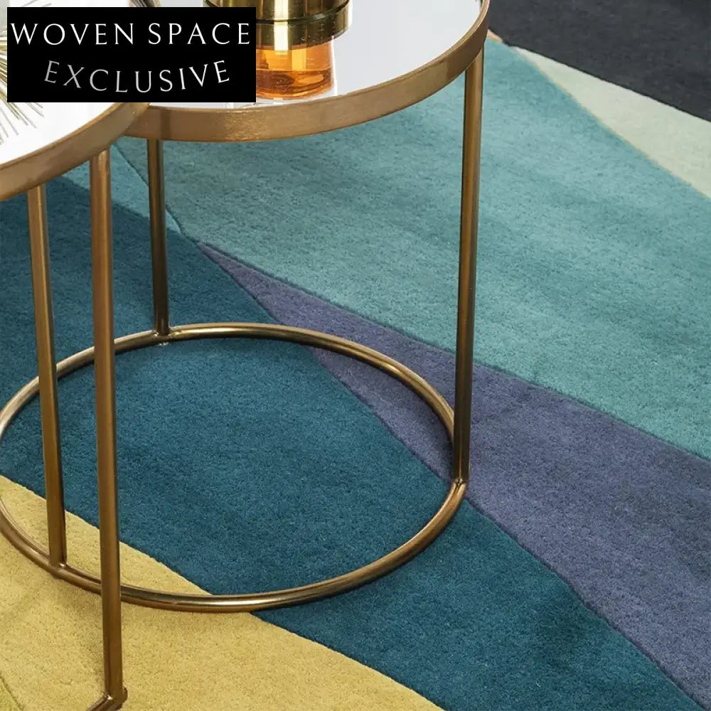 Abstract Geometric Polyester Hand-Tufted Design, Modern Colorful Living Room Area Rug