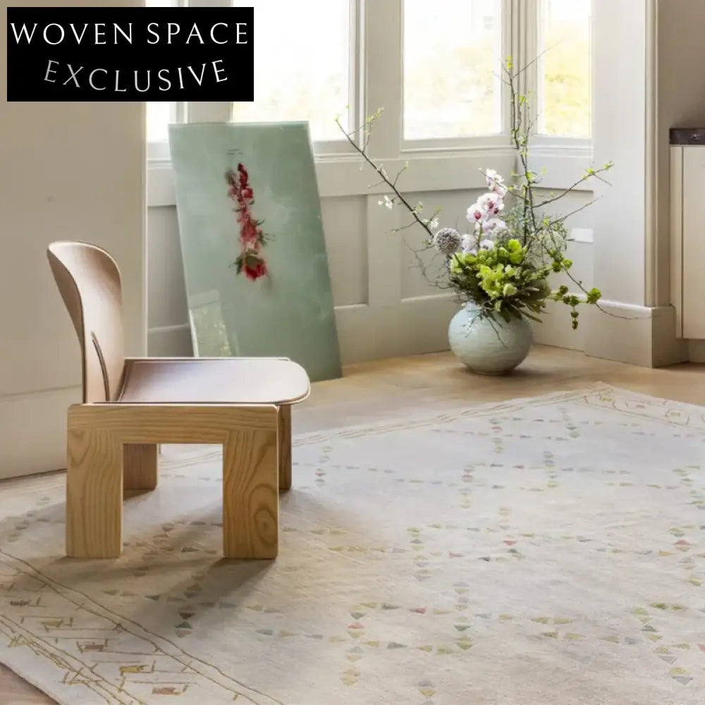Chic Modern Geometric Pattern Polyester Area Rug for Living Room Bedroom
