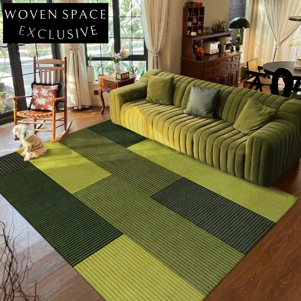 Custom American Retro Wool Carpet - Modern Geometric Marble Brown Design Rug
