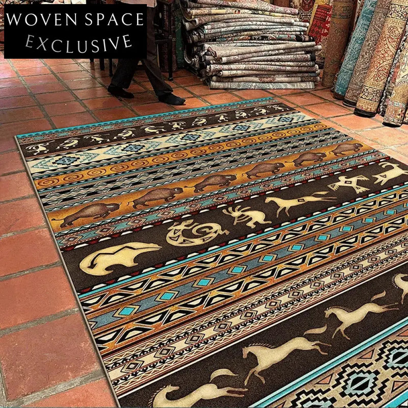 Customizable Persian Moroccan Geometric Pattern Washable Area Rug for Home