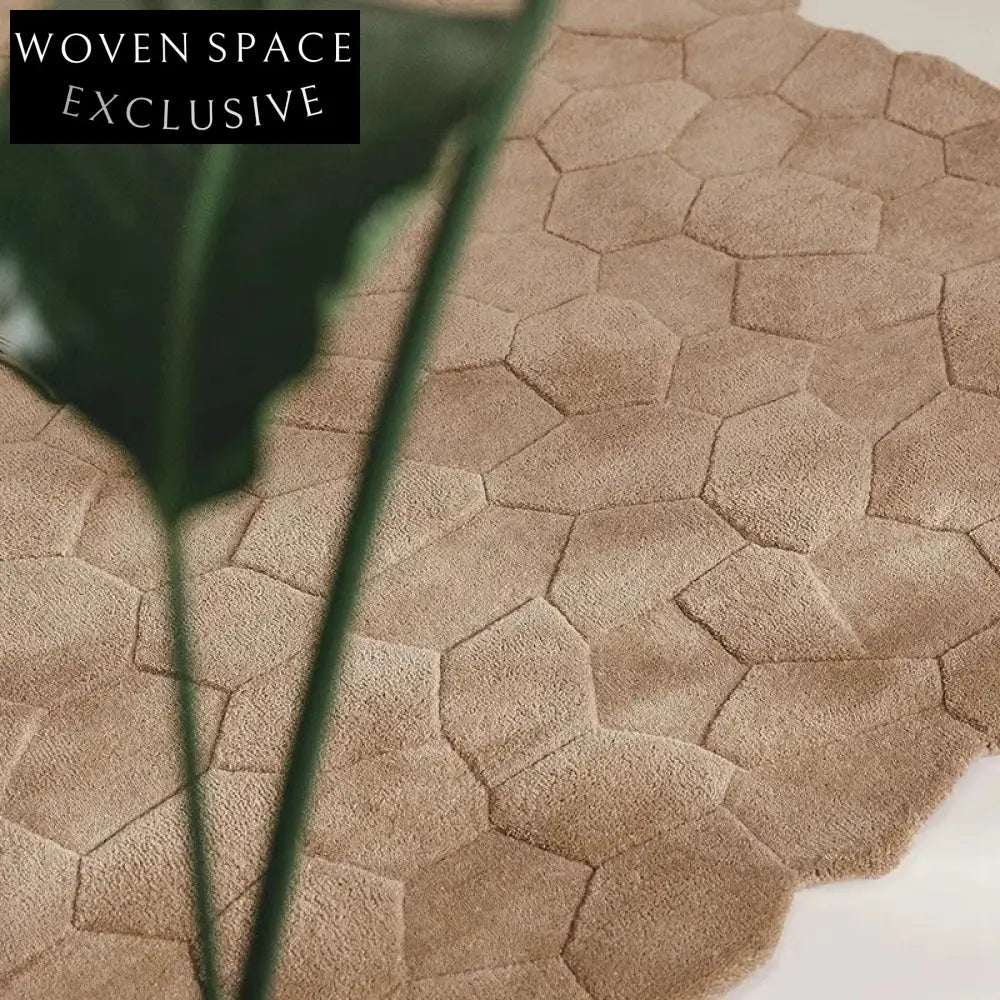 Elegant 3D Embossed Monsoon Polyester Area Rug for Modern Living Room Carpet
