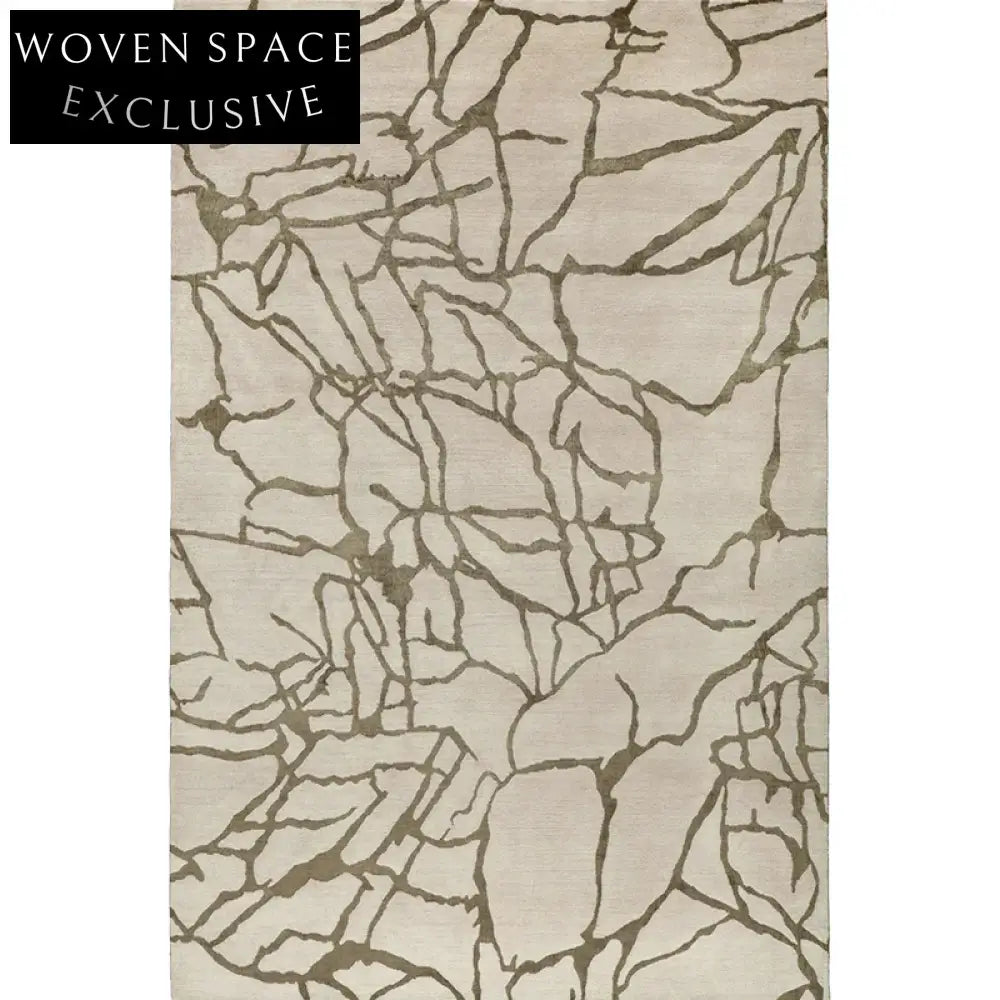 Elegant French Luxury Geometric Area Rug, Hand-Tufted Polyester Fiber Carpet