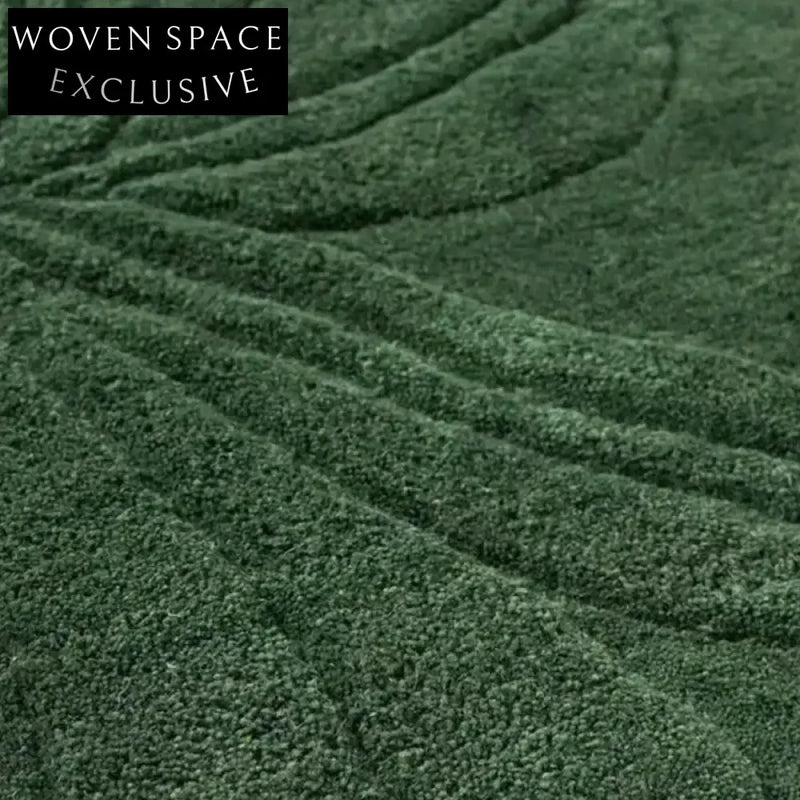 Elegant French Relief Solid Color Polyester Carpet - Vintage Green Antique Style Home Accent