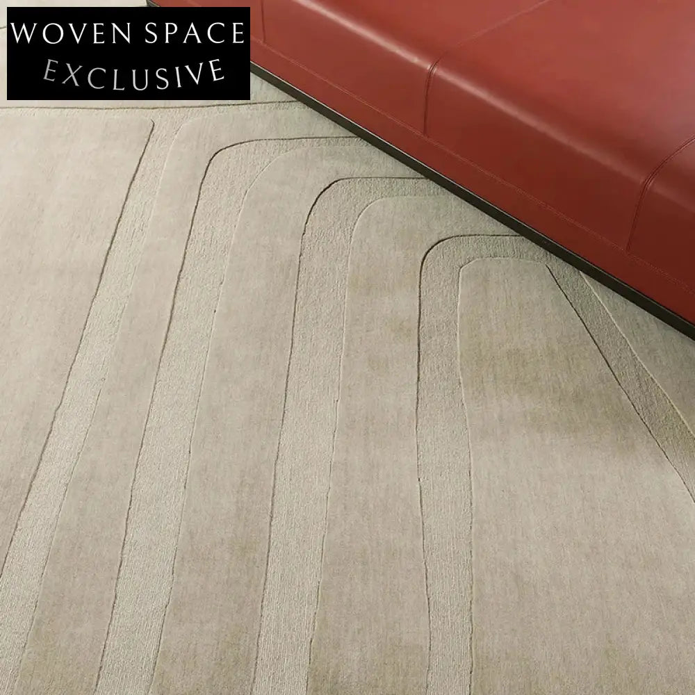 Hand-Made Thick Polyester Geometric Area Rug for Modern Home Decor