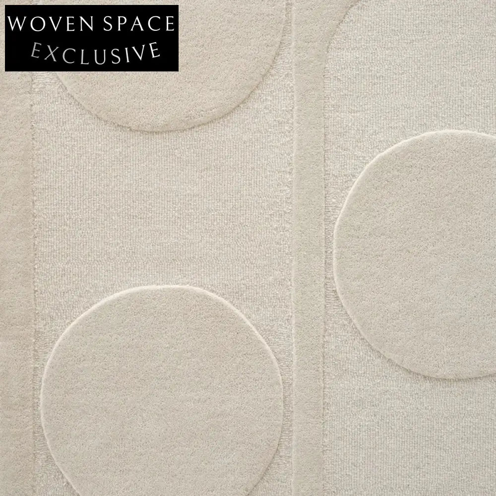 Handmade Custom Cream Luxury Polyester-Wilton Living Room Geometric Area Rug