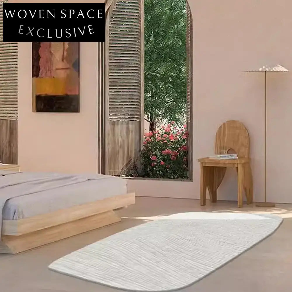 Handmade Modern Minimalist Irregular Polyester Area Rug for Living Room Decor