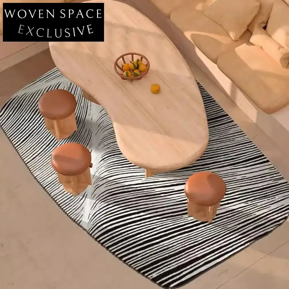 Handmade Modern Minimalist Irregular Polyester Area Rug for Living Room Decor