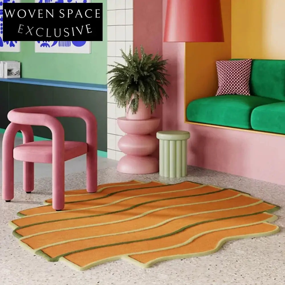 Handmade Modern Thick Polyester Irregular Geometric Area Rug